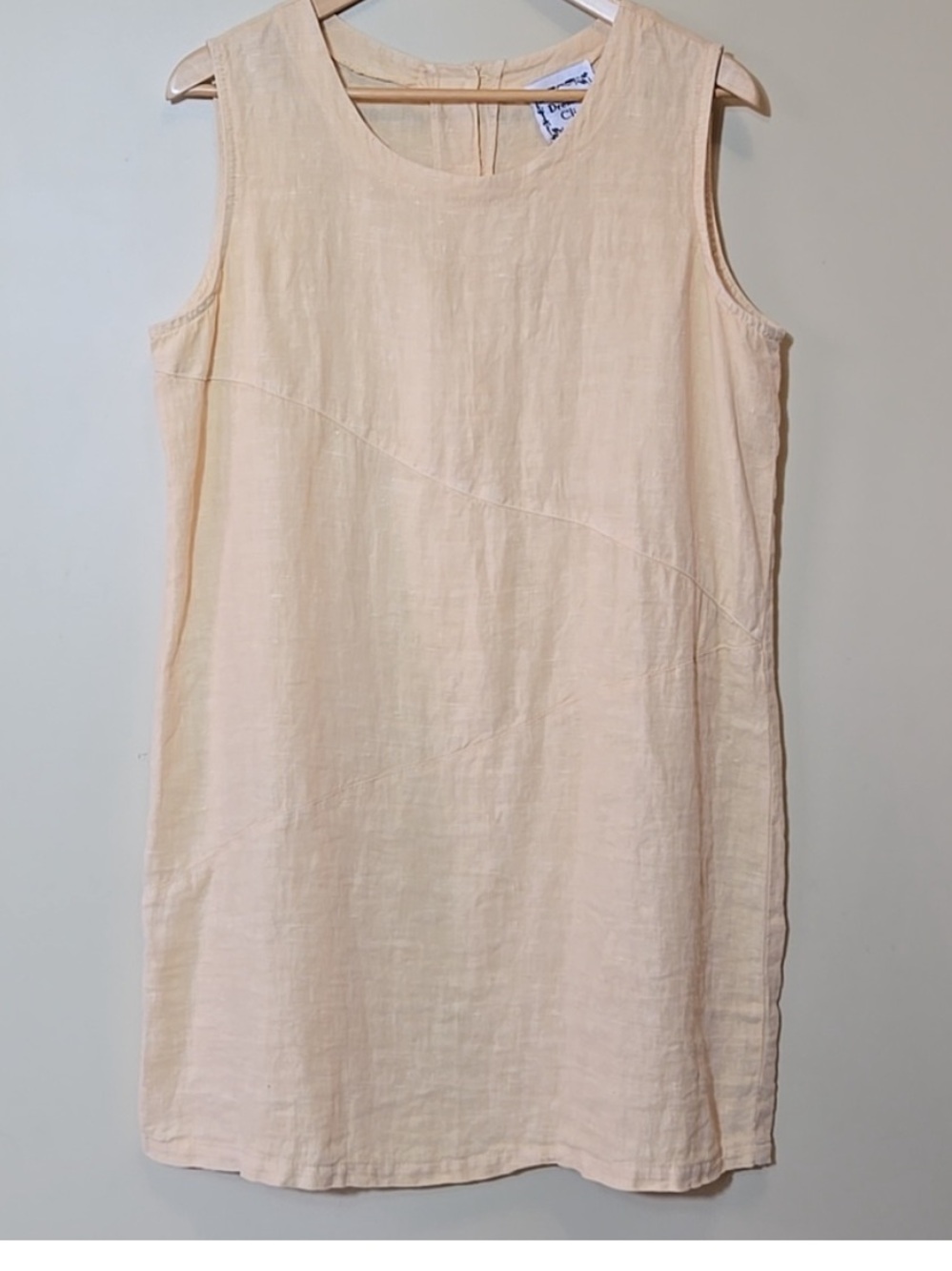 Butter Yellow 100% Linen Dress Minimalist cottagecore Farmhouse Coastal Beach